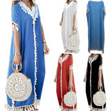 Women Plus Size Dresses Bohemian Tassel Maxi Dress