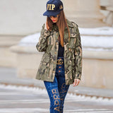 Varsity Military Camo Print Long Sleeve Bomber Jacket for Women Army Biker Jackets Windbreaker Plus Size Bags for Baseball Jackets