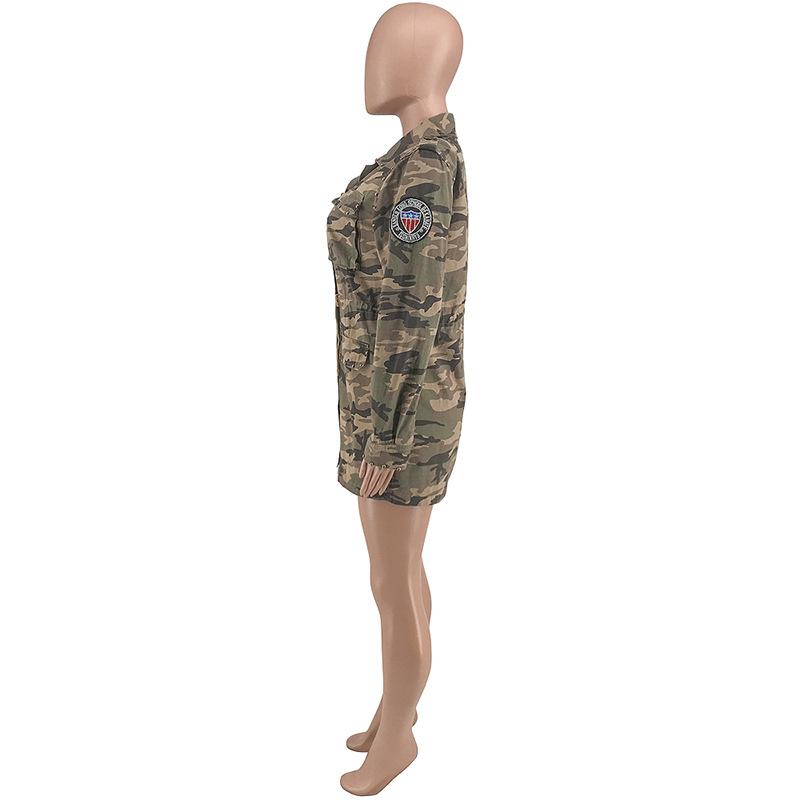 Varsity Military Camo Print Long Sleeve Bomber Jacket for Women Army Biker Jackets Windbreaker Plus Size Bags for Baseball Jackets