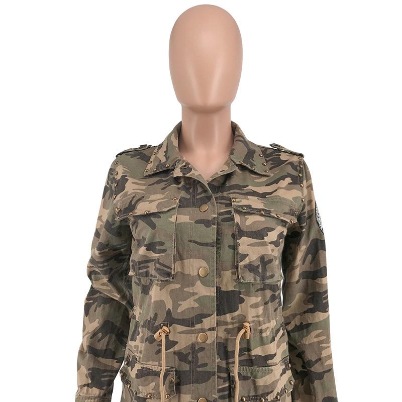Varsity Military Camo Print Long Sleeve Bomber Jacket for Women Army Biker Jackets Windbreaker Plus Size Bags for Baseball Jackets