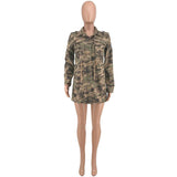 Varsity Military Camo Print Long Sleeve Bomber Jacket for Women Army Biker Jackets Windbreaker Plus Size Bags for Baseball Jackets