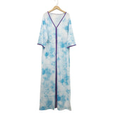 Women Plus Size Dressesv Collar Printing Seaside Holiday Dress