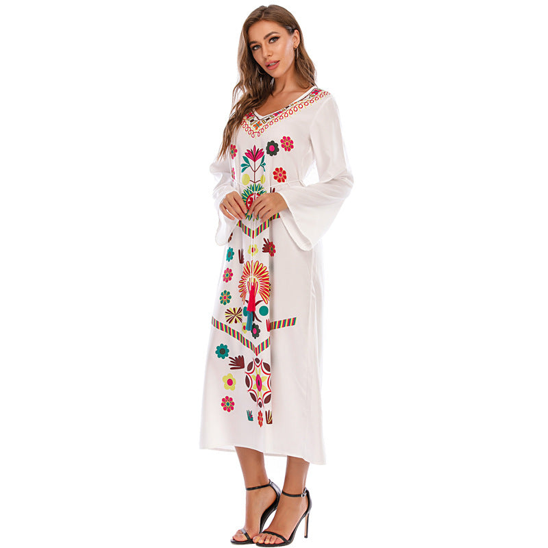 Women Plus Size Dresses Bohemian Maxi Dress Printed Dress