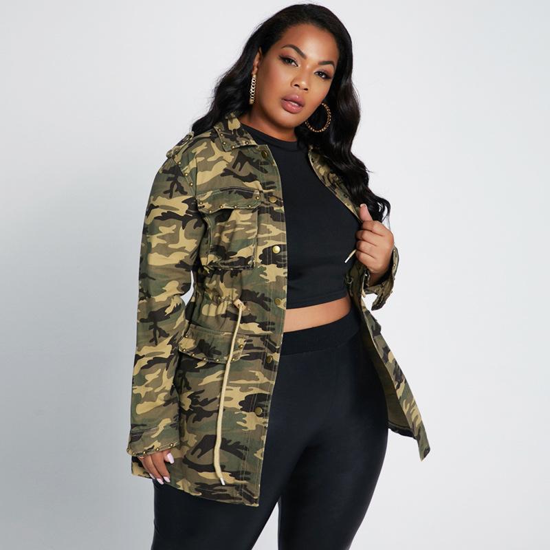 Varsity Military Camo Print Long Sleeve Bomber Jacket for Women Army Biker Jackets Windbreaker Plus Size Bags for Baseball Jackets