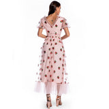 Sexy Puff Sleeve Strawberry Sequins Dress Retro Dress Casual Fashionable