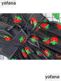Plus Size Black Party Sequined Dress Strawberry Dress V Neck Sweet Elegant