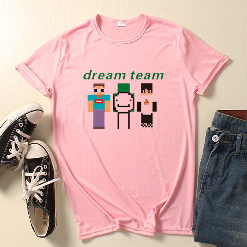 Dreamwastaken Novelty Hoodies Dream Merch Shirt Printed Short Sleeve T-shirt Summer