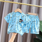 Kid's Athletic Tracksuit Boys Summer Suit Children's Short Sleeve Two-Piece Set