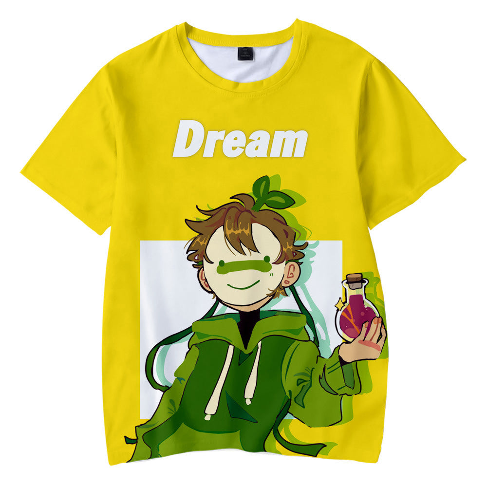 Dreamwastaken Novelty Hoodies Dream Merch Shirt Fashion Casual Exercise 3D Printed Short-Sleeved T-shirt