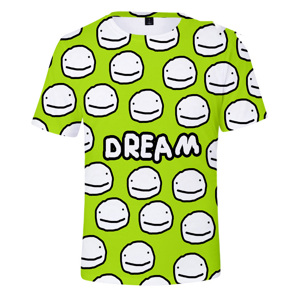 Dreamwastaken Novelty Hoodies Dream Merch Shirt 3D Short Sleeve T-shirt Casual Loose