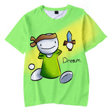 Dreamwastaken Novelty Hoodies Dream Merch Shirt 3D Printed Casual Fashion Short Sleeve T-shirt