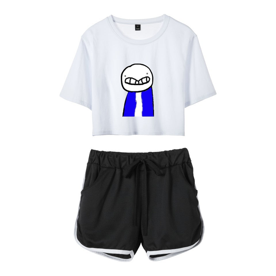 Dreamwastaken Men's Novelty Hoodies Dream Merch Shirt Printed Casual Fashion Loose Exposed Navel Suit