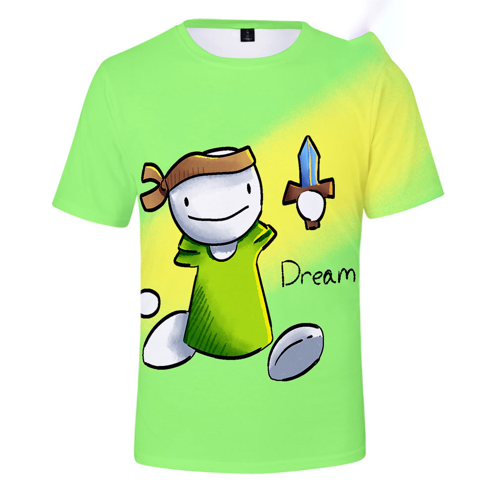 Dreamwastaken Novelty Hoodies Dream Merch Shirt 3D Short Sleeve T-shirt Casual Loose