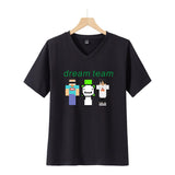 Dreamwastaken Novelty Hoodies Dream Merch Shirt 2D Printing Fashion V-neck Short Sleeved T-shirt ''Summer