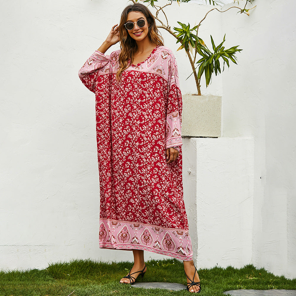 Women Plus Size Dresses Spring/Summer Loose Printed Dress