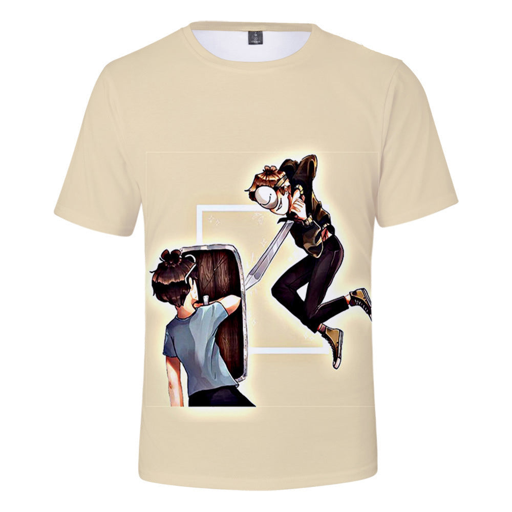 Dreamwastaken Novelty Hoodies Dream Merch Shirt 3D Short Sleeve T-shirt Casual Loose