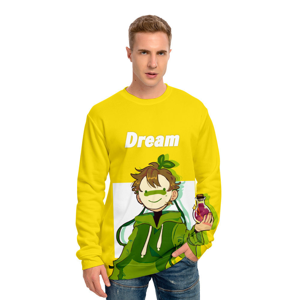 Dreamwastaken Novelty Hoodies Dream Merch Shirt Dreamwastaken Printed Sweater Casual Loose 3D Round Neck Sweater