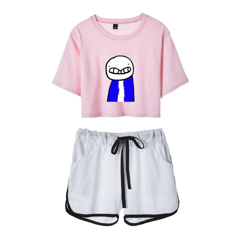 Dreamwastaken Men's Novelty Hoodies Dream Merch Shirt Printed Casual Fashion Loose Exposed Navel Suit