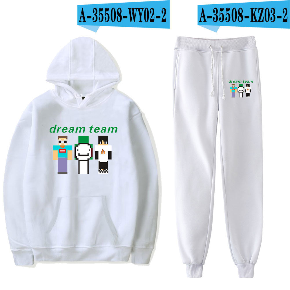 Dreamwastaken Novelty Hoodies Dream Merch Shirt Fashion Casual Printing Hoodie Ankle Banded Pants Suit