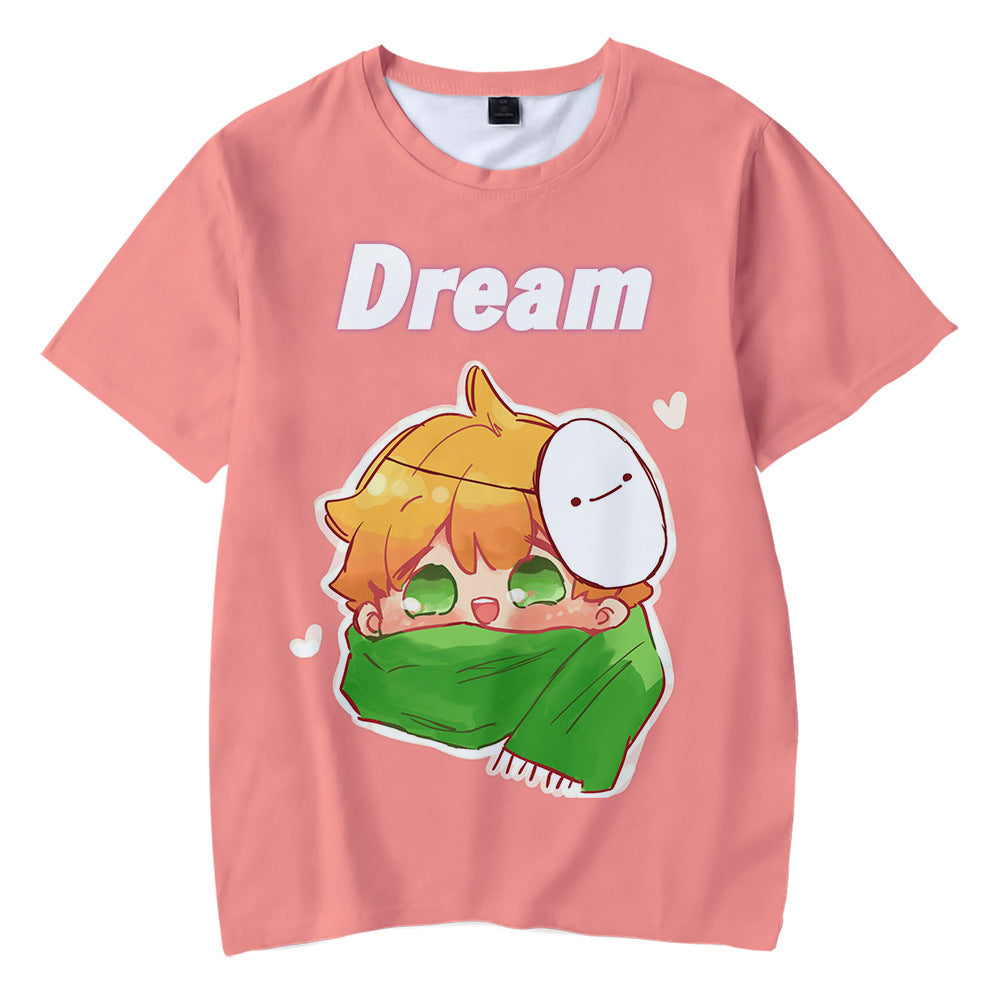 Dreamwastaken Novelty Hoodies Dream Merch Shirt Fashion Casual Exercise 3D Printed Short-Sleeved T-shirt