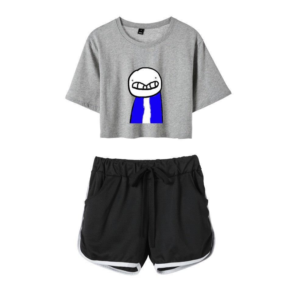 Dreamwastaken Men's Novelty Hoodies Dream Merch Shirt Printed Casual Fashion Loose Exposed Navel Suit