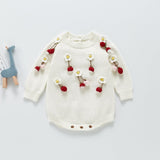 Summer Rompers Cute Strawberry Knitted Romper Sweater Sweet