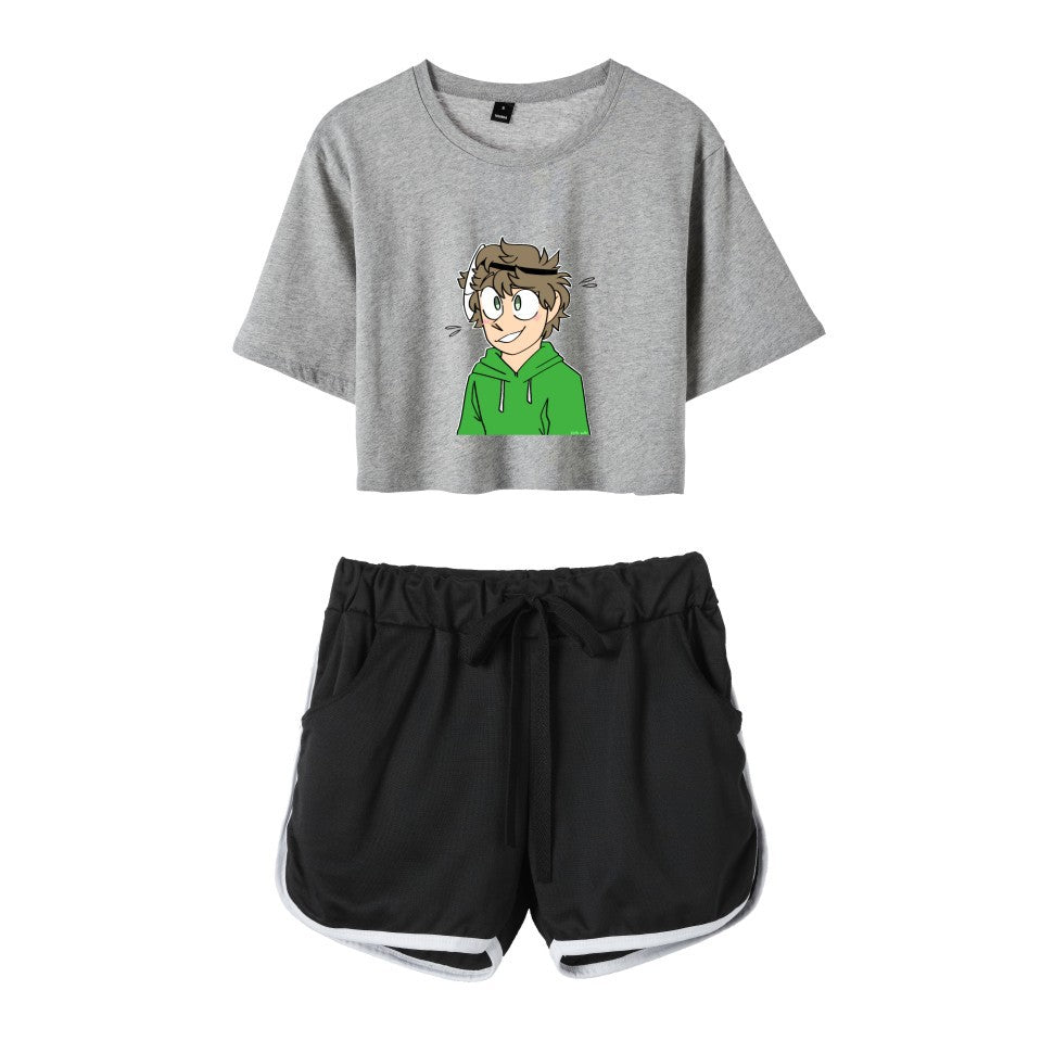 Dreamwastaken Men's Novelty Hoodies Dream Merch Shirt Printed Casual Fashion Loose Exposed Navel Suit