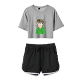 Dreamwastaken Men's Novelty Hoodies Dream Merch Shirt Printed Casual Fashion Loose Exposed Navel Suit