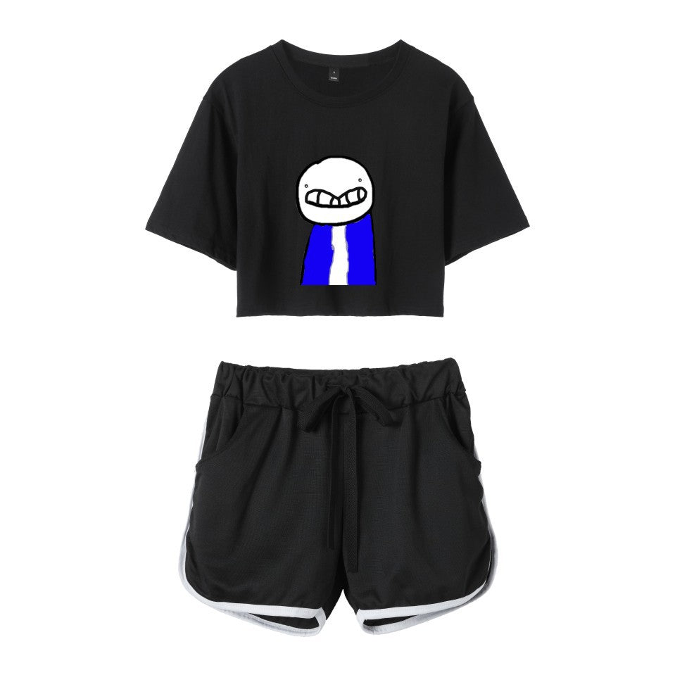 Dreamwastaken Men's Novelty Hoodies Dream Merch Shirt Printed Casual Fashion Loose Exposed Navel Suit