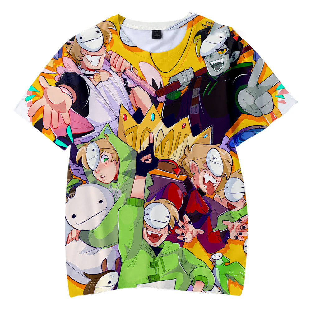 Dreamwastaken Novelty Hoodies Dream Merch Shirt 3D Printed Casual Fashion Short Sleeve T-shirt