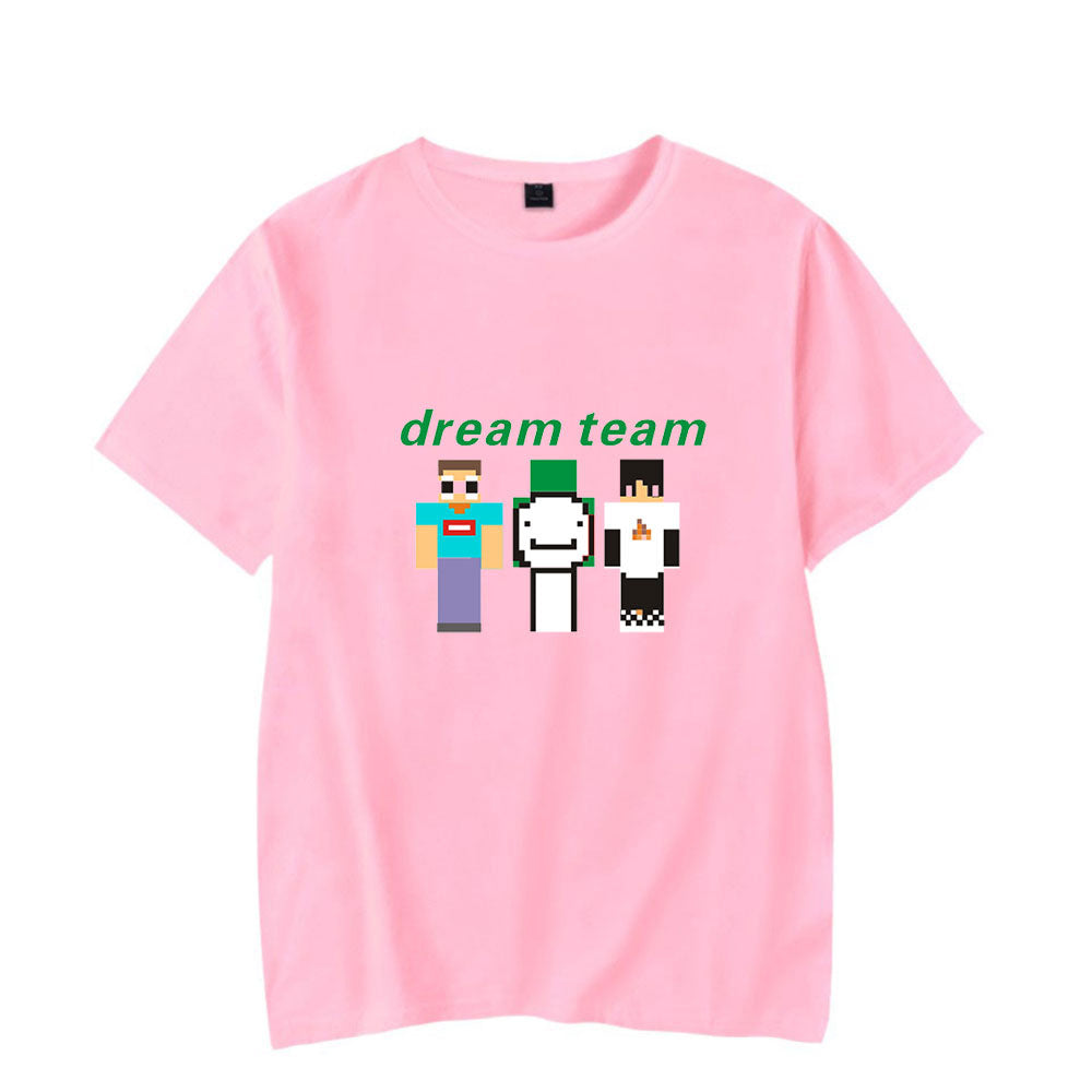 Dreamwastaken Novelty Hoodies Dream Merch Shirt Short Sleeve Round Neck Loose T-shirt