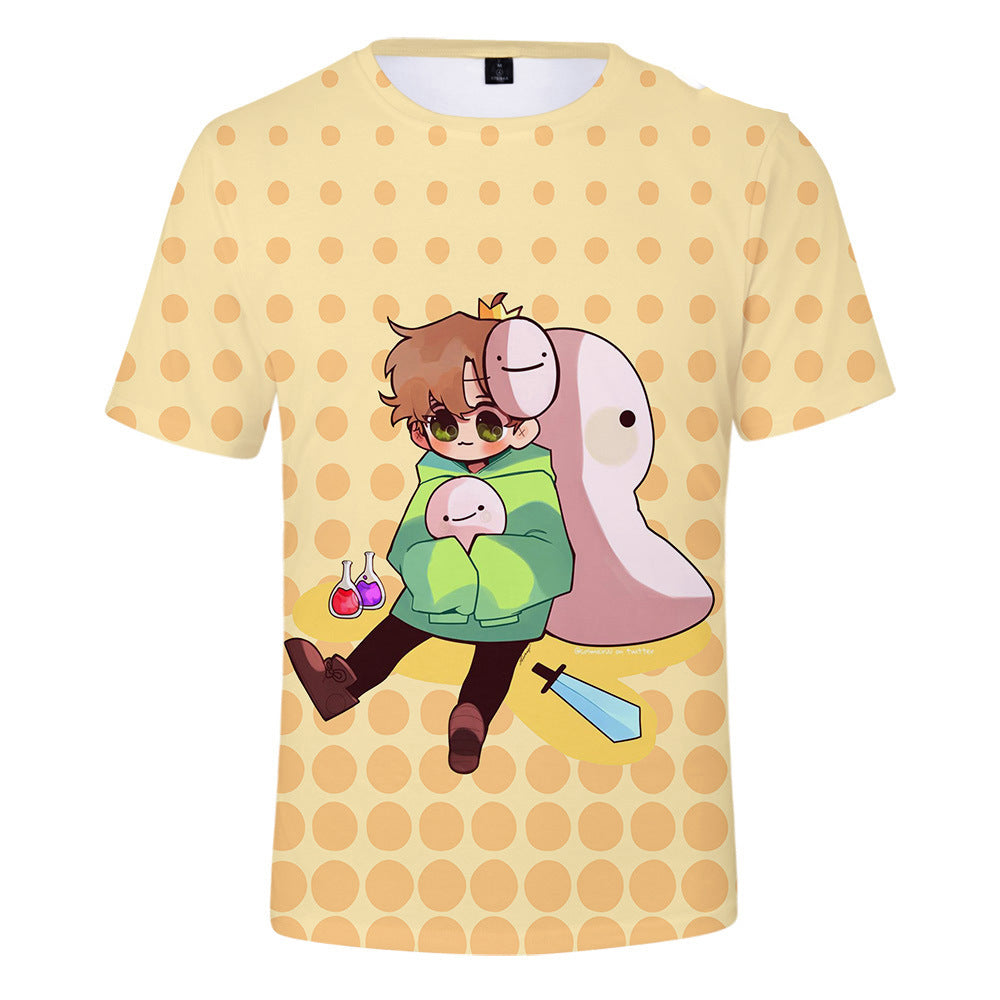 Dreamwastaken Novelty Hoodies Dream Merch Shirt 3D Short Sleeve T-shirt Casual Loose