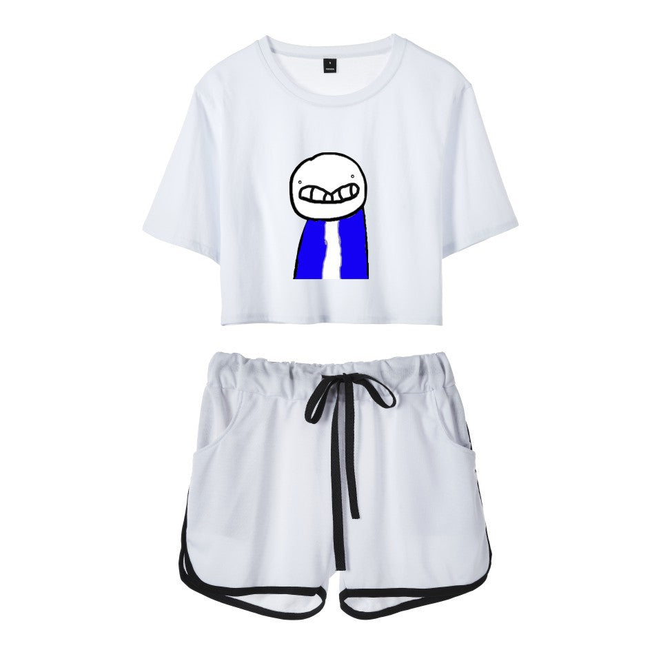 Dreamwastaken Men's Novelty Hoodies Dream Merch Shirt Printed Casual Fashion Loose Exposed Navel Suit