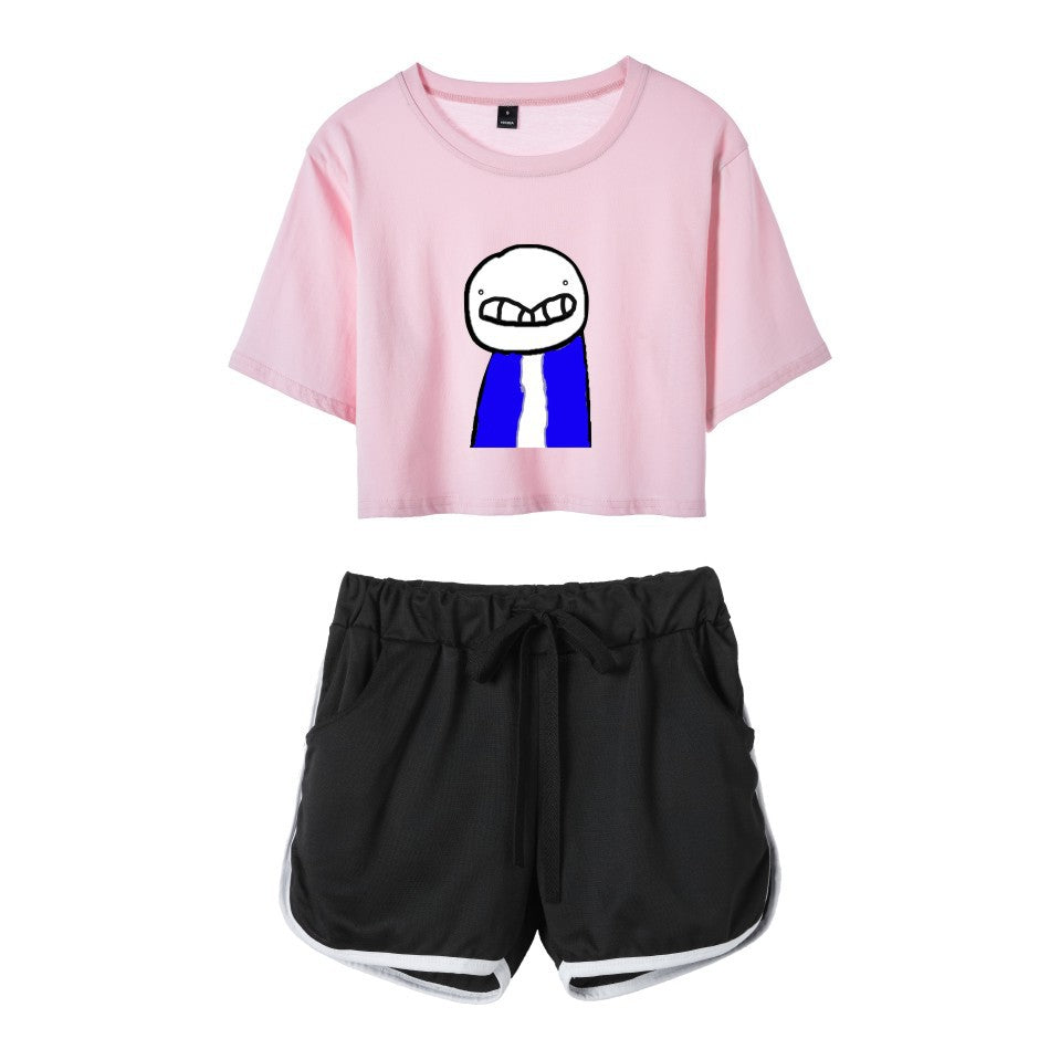 Dreamwastaken Men's Novelty Hoodies Dream Merch Shirt Printed Casual Fashion Loose Exposed Navel Suit