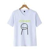 Dreamwastaken Novelty Hoodies Dream Merch Shirt 2D Printing Fashion V-neck Short Sleeved T-shirt ''Summer