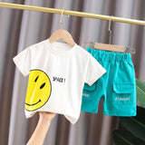 Kid's Athletic Tracksuit Boys Summer Suit Children's Short Sleeve Two-Piece Set