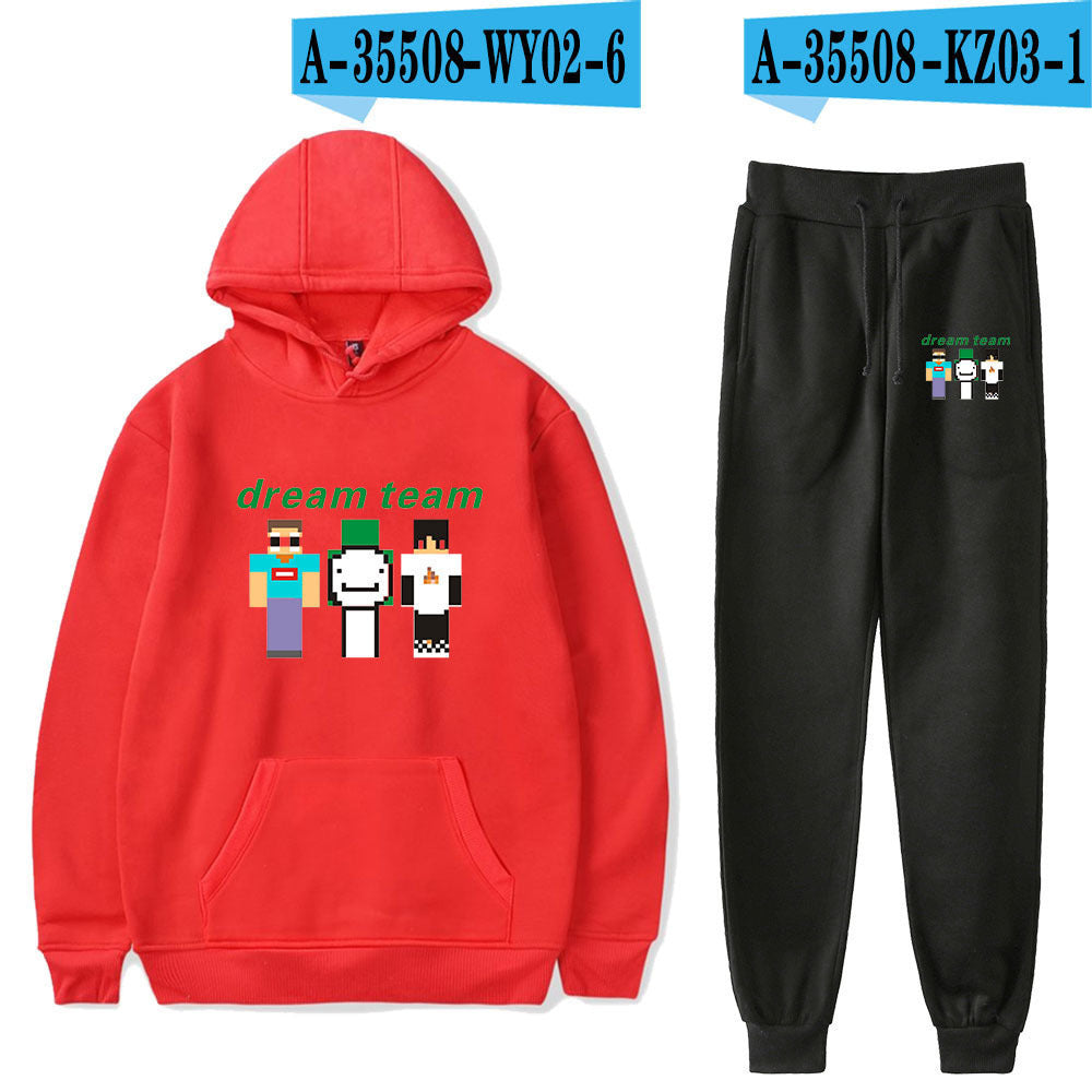Dreamwastaken Novelty Hoodies Dream Merch Shirt Fashion Casual Printing Hoodie Ankle Banded Pants Suit