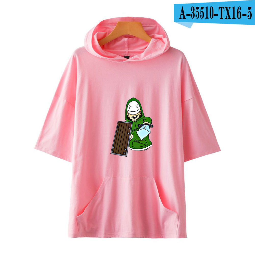 Dreamwastaken Novelty Hoodies Dream Merch Shirt Loose Print Fashion Loose Hooded T-shirt Short Sleeve Top