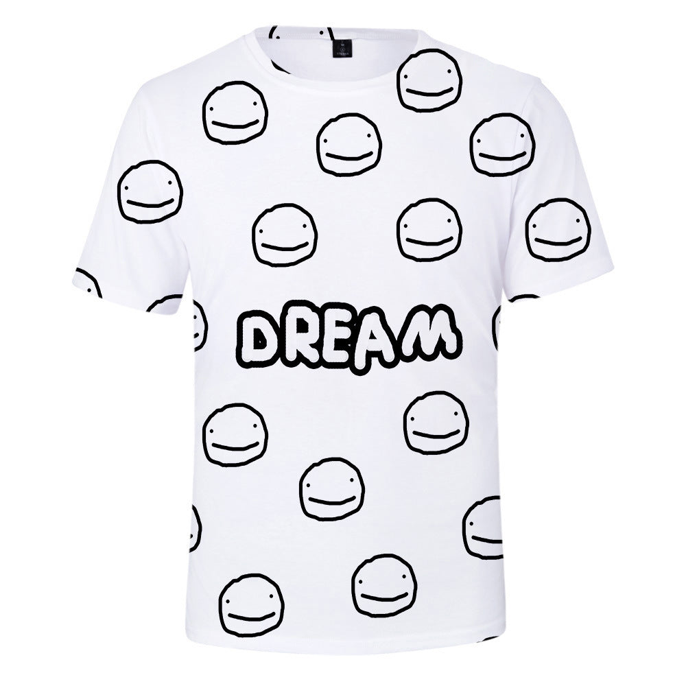 Dreamwastaken Novelty Hoodies Dream Merch Shirt 3D Short Sleeve T-shirt Casual Loose