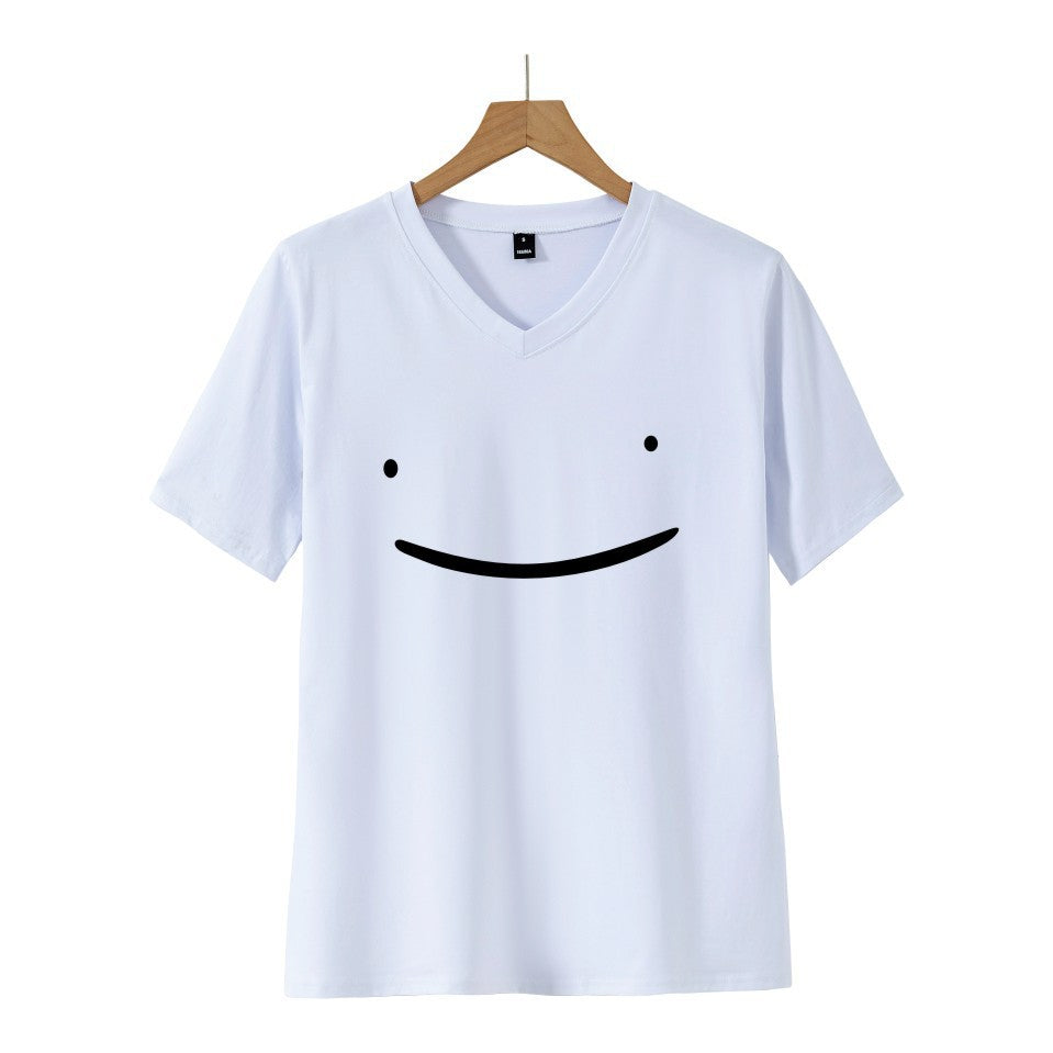Dreamwastaken Novelty Hoodies Dream Merch Shirt 2D Printing Fashion V-neck Short Sleeved T-shirt ''Summer