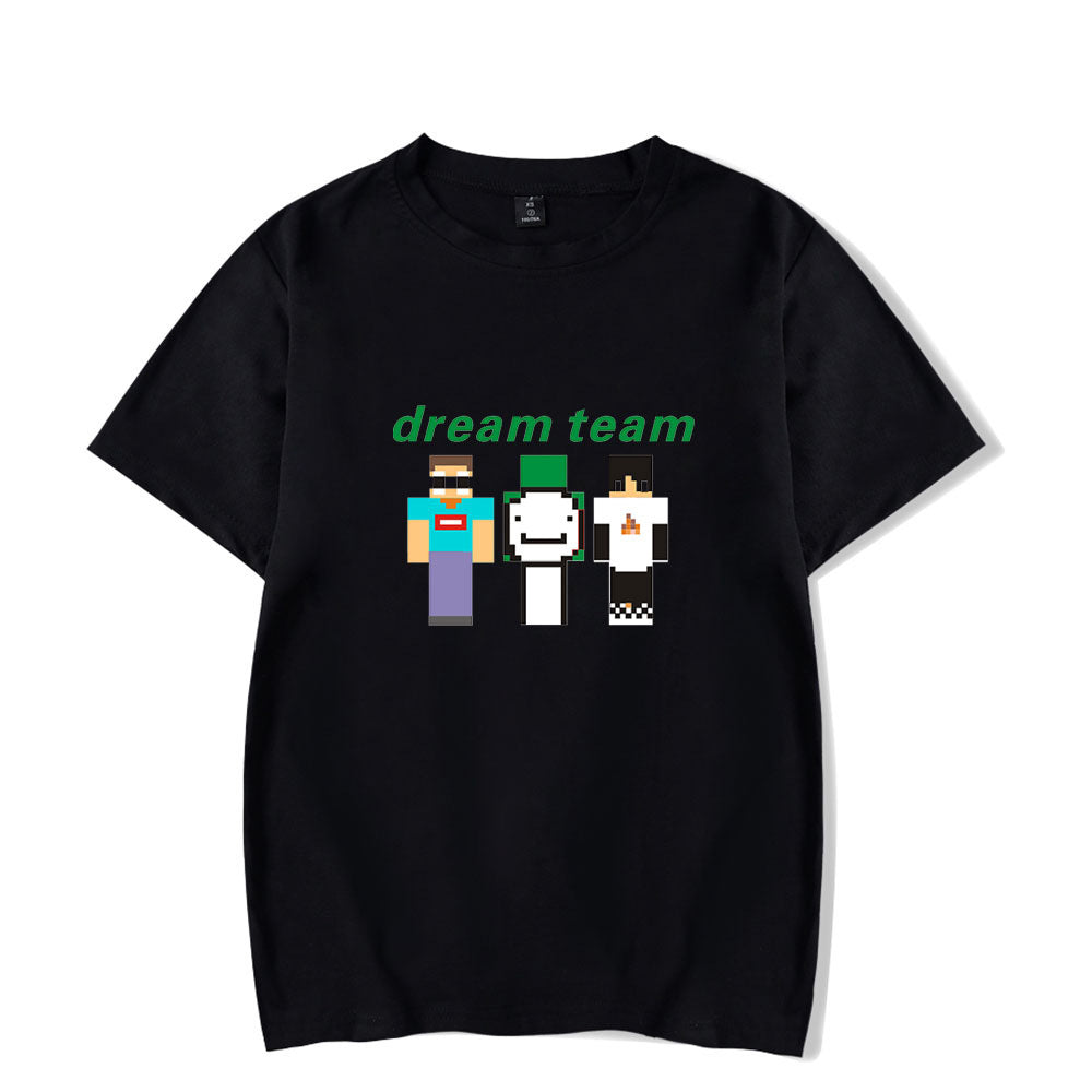 Dreamwastaken Novelty Hoodies Dream Merch Shirt Short Sleeve Round Neck Loose T-shirt
