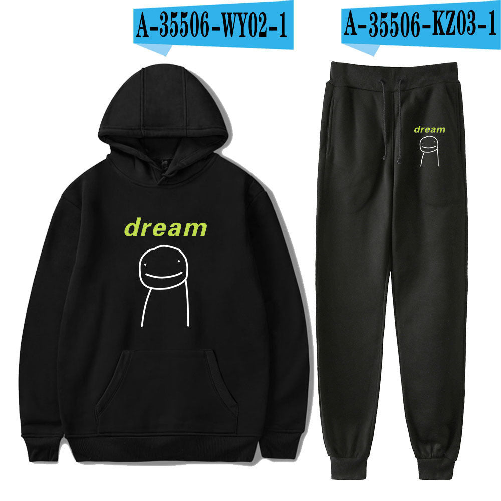 Dreamwastaken Novelty Hoodies Dream Merch Shirt Fashion Casual Printing Hoodie Ankle Banded Pants Suit