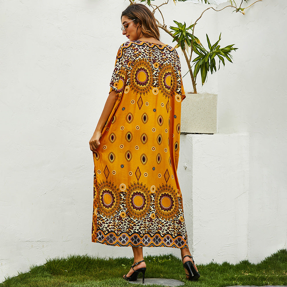 Women Plus Size Dresses Spring/Summer Loose Printed Dress