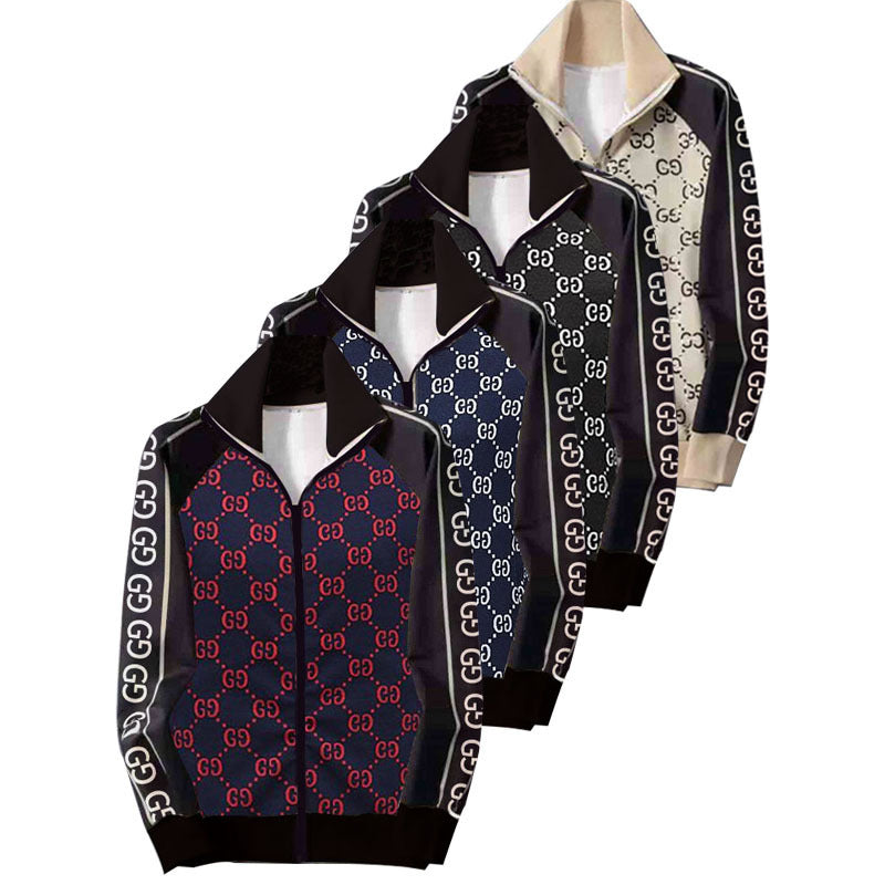 Men's Athletic Tracksuit Men's Sports and Leisure Suit Men's Autumn Pants and Zipper Jacket
