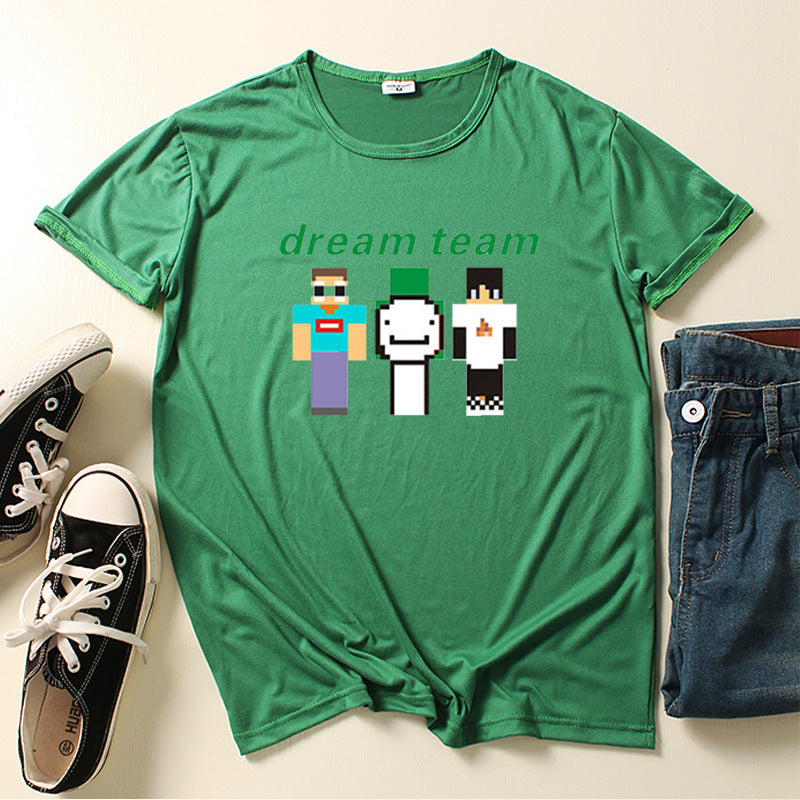 Dreamwastaken Novelty Hoodies Dream Merch Shirt Printed Short Sleeve T-shirt Summer