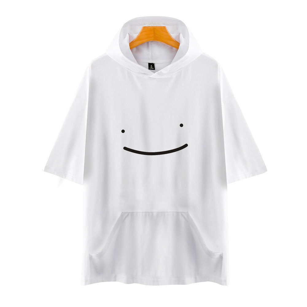 Dreamwastaken Novelty Hoodies Dream Merch Shirt Loose Print Fashion Loose Hooded T-shirt Short Sleeve Top