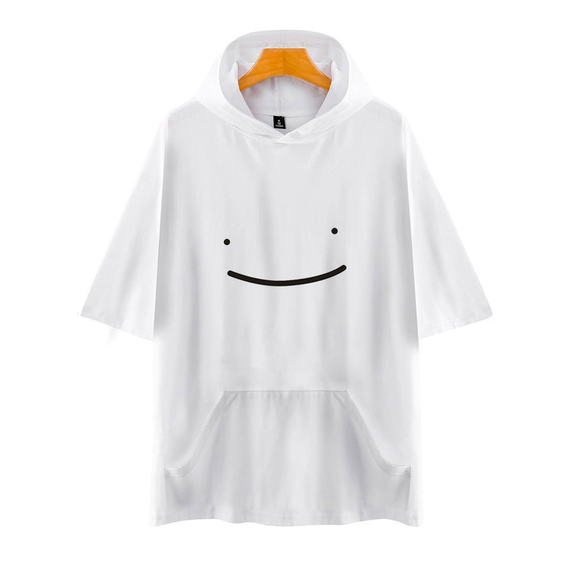 Dreamwastaken Novelty Hoodies Dream Merch Shirt Loose Print Fashion Loose Hooded T-shirt Short Sleeve Top