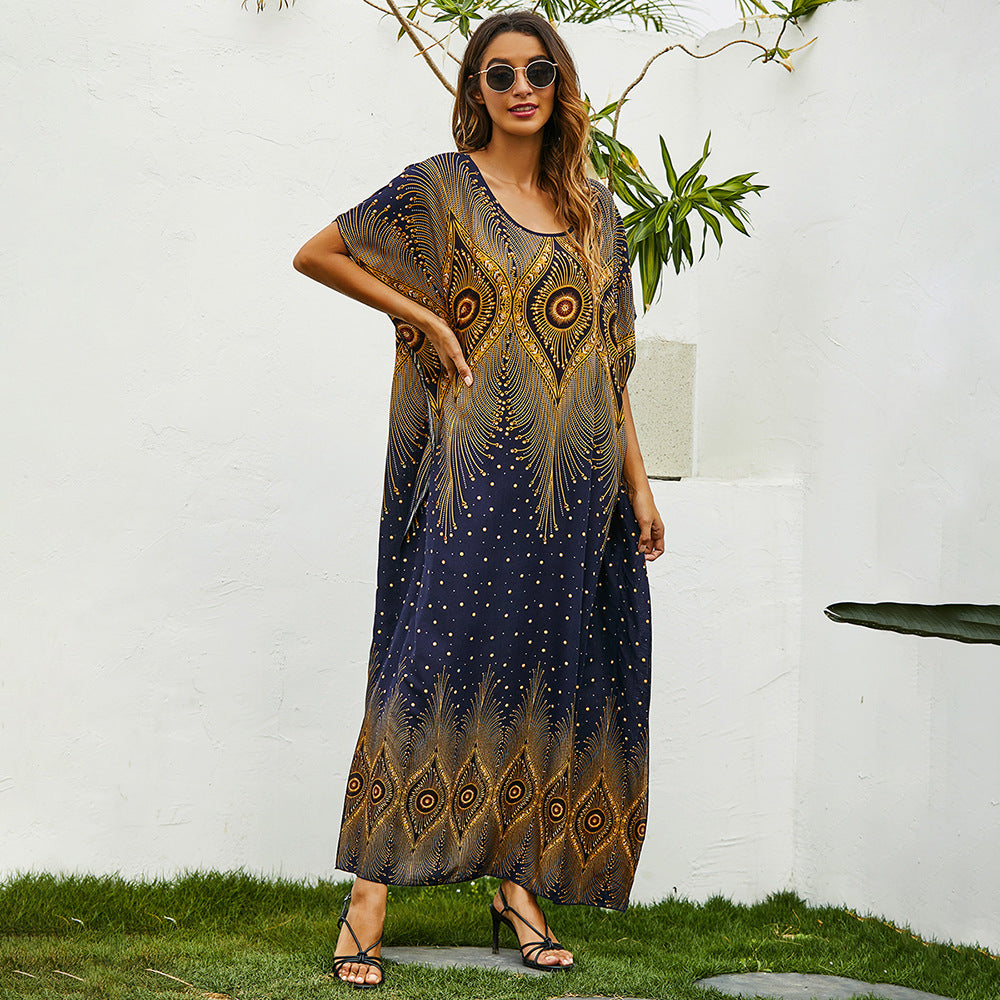 Women Plus Size Dresses Spring/Summer Loose Printed Dress