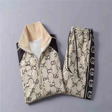 Men's Athletic Tracksuit Men's Sports and Leisure Suit Men's Autumn Pants and Zipper Jacket