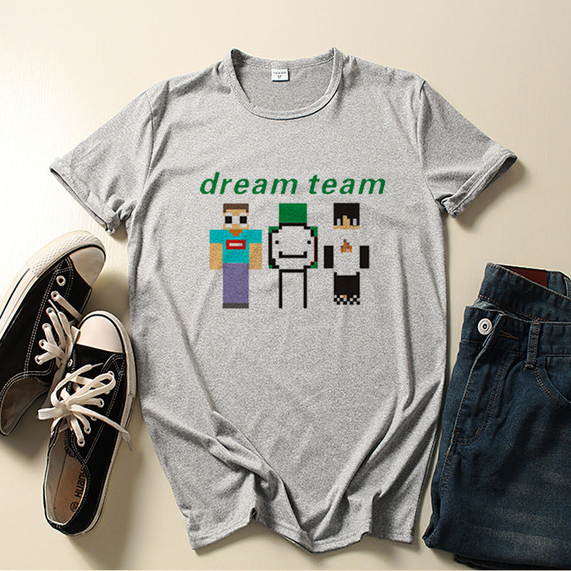 Dreamwastaken Novelty Hoodies Dream Merch Shirt Printed Short Sleeve T-shirt Summer